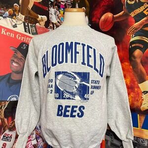 Vintage 80s Bloomfield Bees Nebraska Football Crewneck Sweatshirt Sz Large